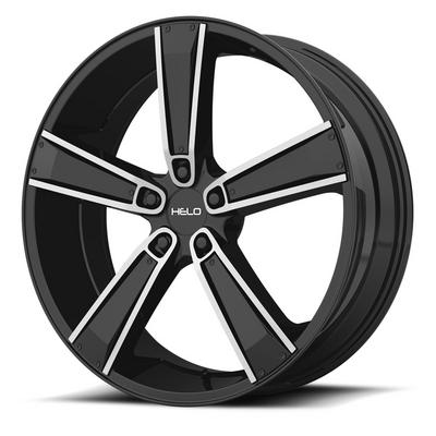 Helo HE899 Satin Black Machined with Gloss Black and Chrome Inserts Wheels
